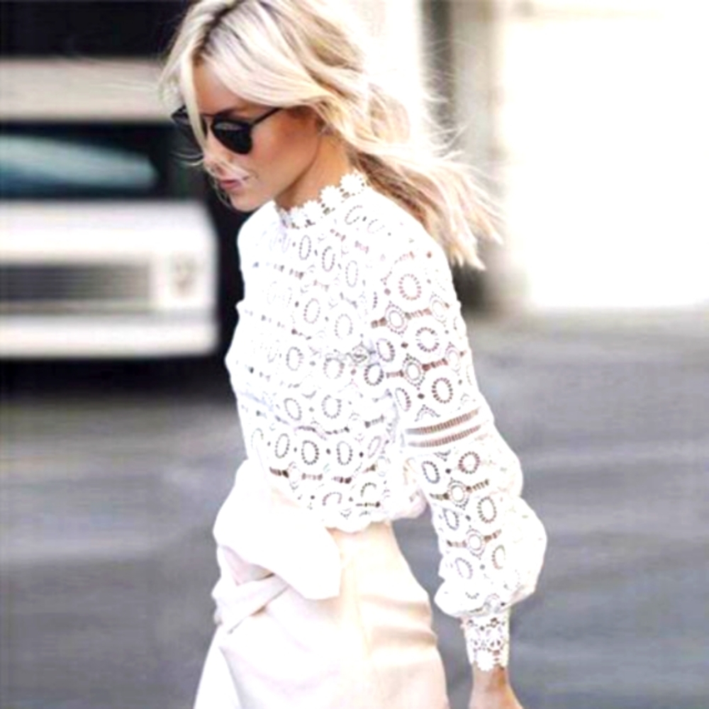 Womens casual lace blouse